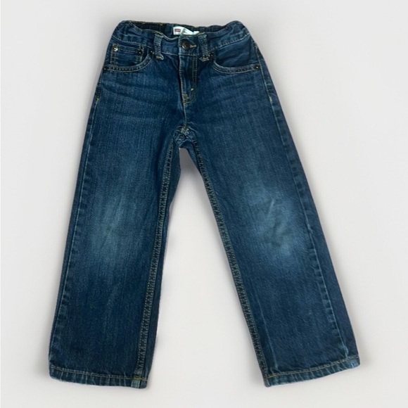 Levi’s 505 Baby Dark Denim Blue Jeans sz 4 Reg elasticized adjustable waist - Picture 1 of 8